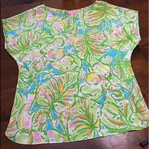 Lilly Pulitzer Silk Tropical Print Blouse  🏝